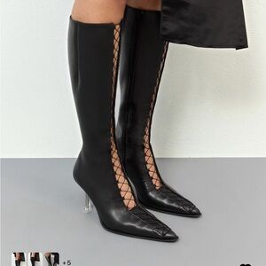 NIB MIISTA BLACK ALINE TALL BOOTS SIZE 37